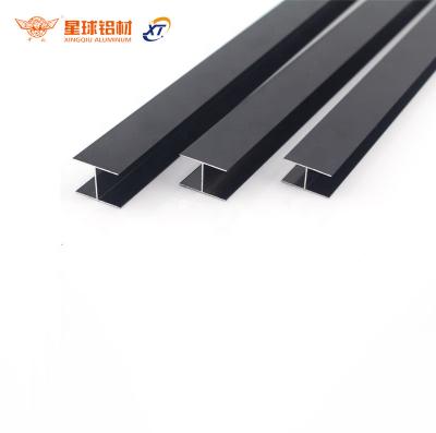 China Industrial Matt Black Aluminum Rail Aluminum Extrusion H Profile Customized by XingQiu for sale