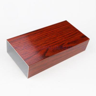 China Decorations Foshan Factory High Quality Customized Wood Grain Square Aluminum Tube for sale