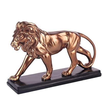 China Creative Europe Resin Male Lion Statue Decoration Figurines Ornament Sculpture Open Jewelry Ornament Home Gift for sale