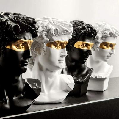 China Europe artist Home Decoration Abstract Art Sketch Practice 6 inch David Head Statues Bust Statue sculpture figurines for sale