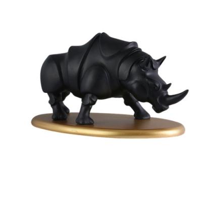 China Nordic Europe resin rhinoceros figurines ornaments statues animal indoor home decoration desktop gifts for sale