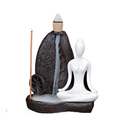 China Chinese Incense Backflow Censer Holder Incense Cone Stick Burner Towel Incense Holder Home Office Ceramic Decoration for sale