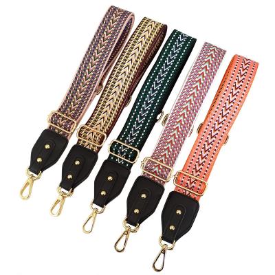 China Wholesale 5cm Wide Fashion Strap Adjustable Belt Guitar Cloth Colorful Woven Handbag Purse Cross Strap Women Replacement for sale