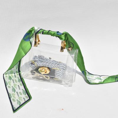 China PVC Summer Designer Chain Beach Bags MINI Scarves Waterproof Transparent Jelly Bag for sale