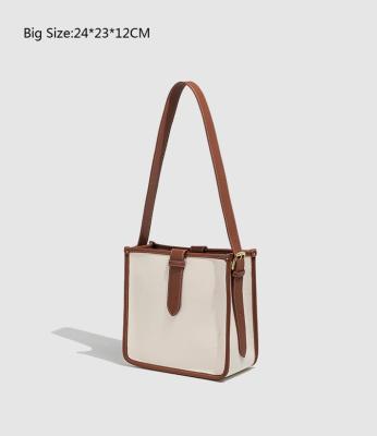 China ENGLAND STYLE Fashion Style Leisure 24oz High Quality Cotton Canvas With PU Leather Shoulder Bag for sale