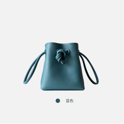 China Designer Customized Trendy Fashion Candy Colored Mini Women Soft PU Shoulder Bucket Bag for sale