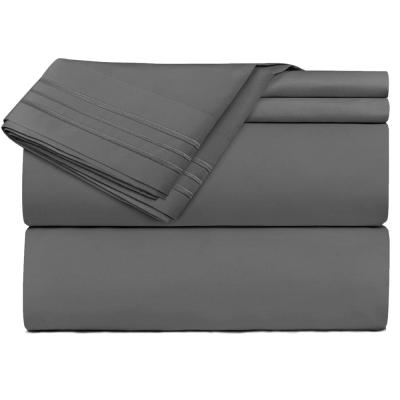 China Antistatic Good Quality Bamboo Fabric Soft Solid Color Normal Bed Sheet Set for sale