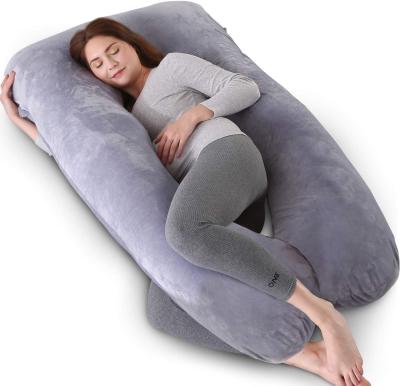 China Hot Selling Full Body Pregnancy Support Pillow Soft Comfortable U-Back Cover Hot Good Quality Velvet Maternity Maternity Pillow for sale