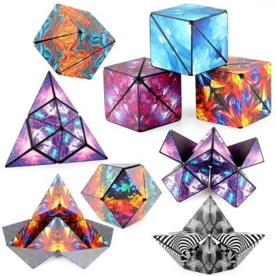 China 3D cube building block toy decompression infinity cube fidgety paper magic infinite rotation geometric magnetic toy for sale