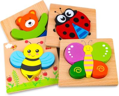 China Cartoon Toy Wooden Toddler Puzzles Animal Shape Jigsaw Peg Puzzles For Toddler Kids Montessori Toys for sale