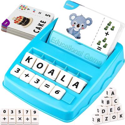 China Earlier Educational Game Number Assortment Letter Alphabet Puzzle Spelling Toys Education Word Games Toys With Flash Card for sale