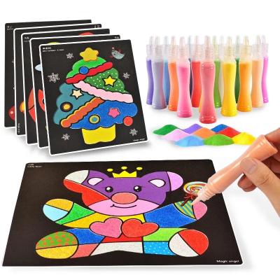 China Children's Gift DIY Manual Colorful Sand Painting Drawing Toys 12/18/24 Color Sand Paint Learn Painting Toys for sale