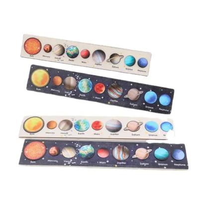 China Toy Planets Jigsaw Thinking Training Newly Solar System Wooden Jigsaw Educational Toys Montessori Game Toys for sale