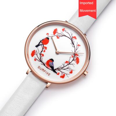 China Wholesale Classic Style Flower dial Branded Women Stainless Steel Sapphire Glass Wrist Watch en venta