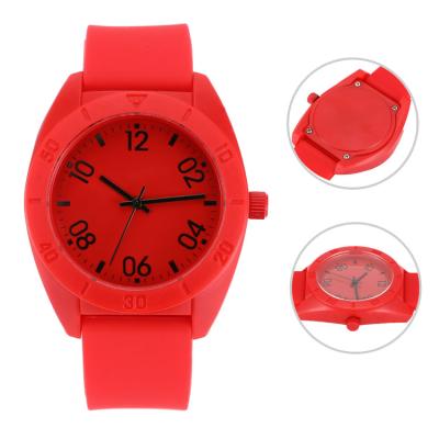 China Custom Cheap Fancy Promotional Wrist Oem Plastic Case Printed Band Rubber Watch for sale