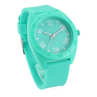 China New style fashion green water resistant plastic watch for sale