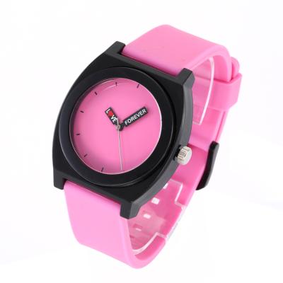 China Unique style simple type silicone wrist trendy plastic quartz watch for sale