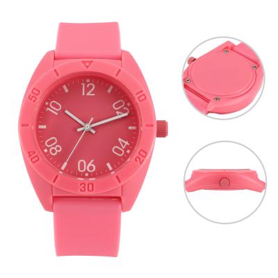 China Free Sample Pink Low Moq Simple Silicon Rubber Watch Best For Women for sale