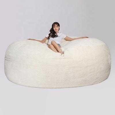 China FOAM BAG Sherpa fabric 9ft 270cm giant xxl faux fur extra large beanbag chair bean bag extended sofa bed for sale