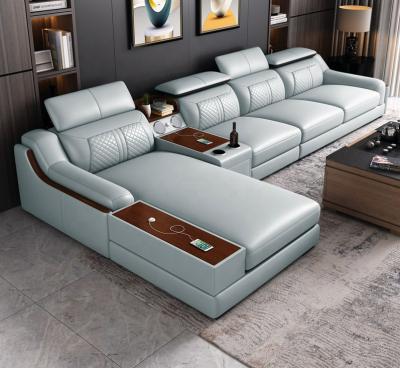 China Convertible Leisure Sofa Comfortable Durable Deep Modular Leather Sofa Sofa Set Luxury Contemporary for sale