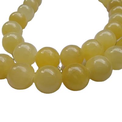 China The Stone Round Bead Honey Jade Gemstone Loose Bead Wholesale For Jewelry Making Natural Bracelet Necklace Earring for sale