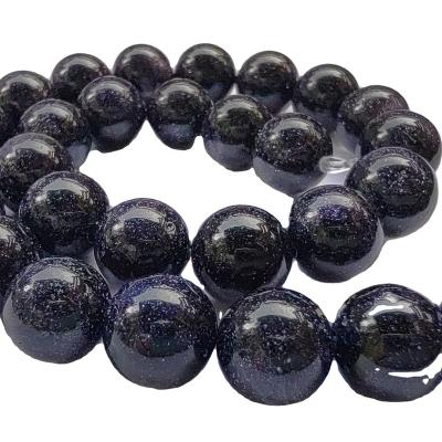 China Round Loose Stone 8mm Gemstone Gemstone Bead Blue Goldstone Wholesale OEM for sale