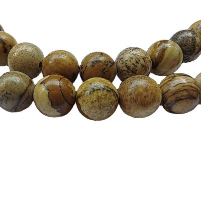 China Loose Stone Picture Jasper Natural Round Stone Beads Wholesale For Jewelry Making 4mm 6mm 8mm 10mm 12mm 14mm DIY OEM for sale