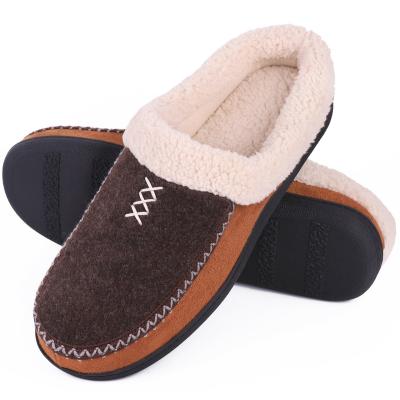 China Fashion Trend Men's Slippers Fuzzy House Shoes Memory Foam Slip On Clog Plush Wool Fleece Indoor Outdoor Slippers for sale