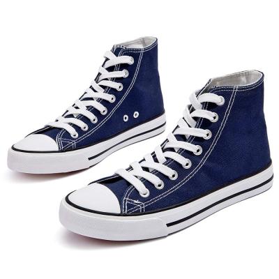 China CUSHIONING Custom Lace Up Flat High Top All Star Empty Classic White Sneaker Plain Women Casual Canvas Shoes for sale