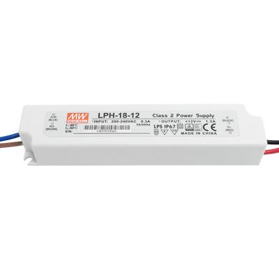 China Waterproof led driver ip67 medium well LPH-18-12 18w 12v waterproof led driver ip67 18w 12v led driver for sale