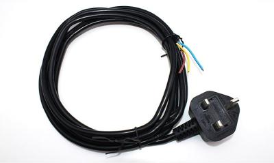 China Hot sale BS 3 pin 10A AC Power Cable With Stripped 0.5m-10m OEM power cord for sale