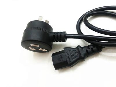 China Best 10A/16A  3pin black two side  power cable  0.5m-10m copper power cord for sale