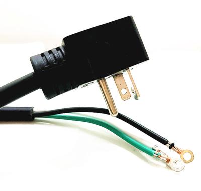 China American 3pin black power cord with terminal stopper 10A/16A copper power cable for sale