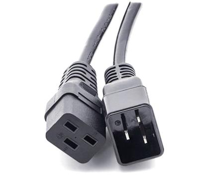 China VDE C19 To C20 3pin black  extension power cord  0.5m-10m or OEM copper power extension cable for sale