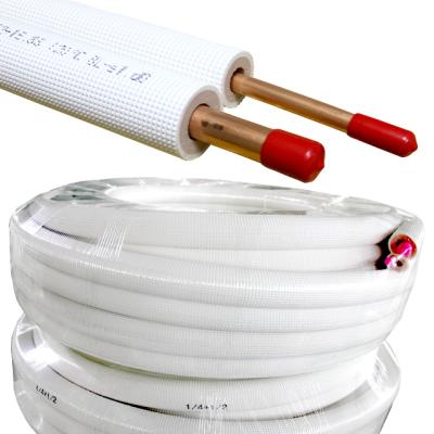 China Home 50' White PE Insulated Pipe Split Air Conditioner Copper Tube for sale