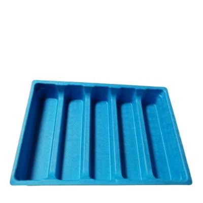 China New Biodegradable Material Eco-friendly Sugar Cane Heat-Resisting Empty Pulp Tray Mold Package Paper Pulp Tray for sale