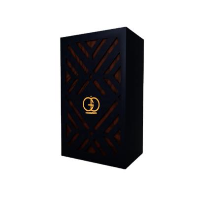 China Handmade Luxury Arabic Perfume Perfume Packaging Box Cosmetic Dark Blue Die-cut Gift Box for sale