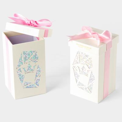 China Handmade Premium Custom Luxury Cosmetic Cardboard Paper Gift Box Packaging Box Customized Ribbon Perfume Packaging Box for sale