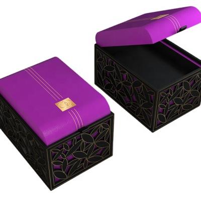 China Handmade Luxury Gift Box Purple Jewelry Box For Christmas Gifts Packaging Watch Box for sale