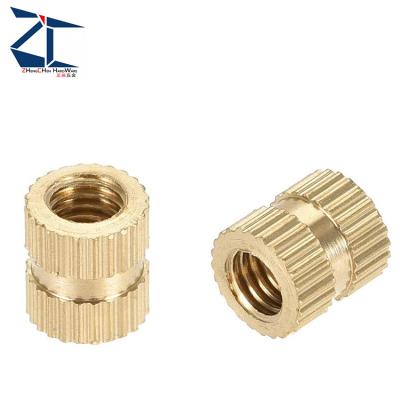 China Heavy Industry Female Thread Embedment Nuts Brass Knurled Threaded Insert Brass Insert Nuts for sale