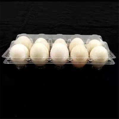 China Egg Wholesale Custom Design Plastic Clear PET Egg Tray Packaging Clamshell Box Cardboard 10 Cell Egg Blister Trays for sale