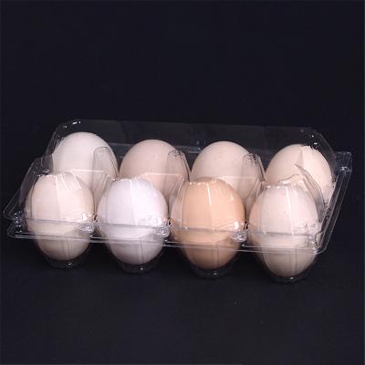 China Wholesale Disposable Made In China Disposable Transparent PET Egg Packaging Blister Box 8 Holes Plastic Egg Blister Trays for sale