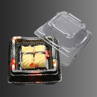 China Wholesale Disposable Disposable Sushi Tray With Lid Plastic Takeout Container Sushi PS OPS Packaging Box for sale