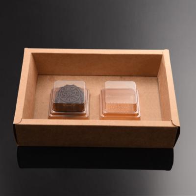 China High Quality Disposable Take Away Square Clear PVC PET Pastry Blister Packing Boxes Tray Plastic Storage Mooncake Box for sale