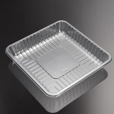 China Cheap Wholesale Disposable Rectangle PET Food Grade Plastic Tray Container Disposable Fruits Packaging Boxes for sale