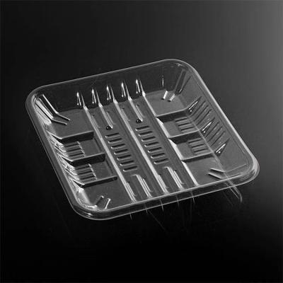 China Custom Cheap High Quality Disposable Clear Clear PET Blister Container Food Packaging Trays Plastic Box For Meat for sale