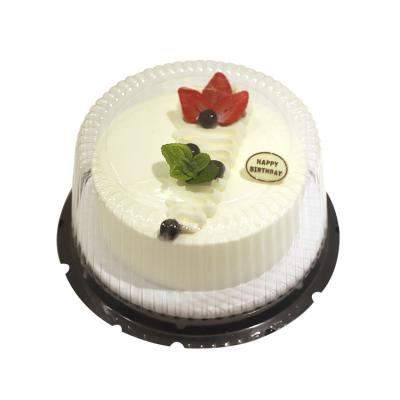 China Custom Made Disposable Biodegradable Eco-Friendly Disposable Bakery Clear Plastic Round Cake Box With Cover Cake Blister Box for sale