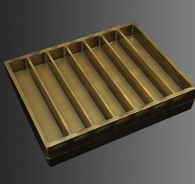 China Food 7 Tiers Cookie Tray For Packaging Biscuit Tray Gold Plastic Package Packaging Clear PET Blister Tray for sale