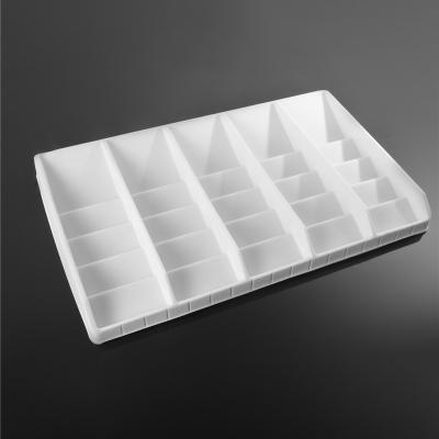 China Disposable High Quality PS Assembling Tray Blister Inner Packaging Box White Five-Tier Plastic Insert Paper Cosmetic Packaging for sale