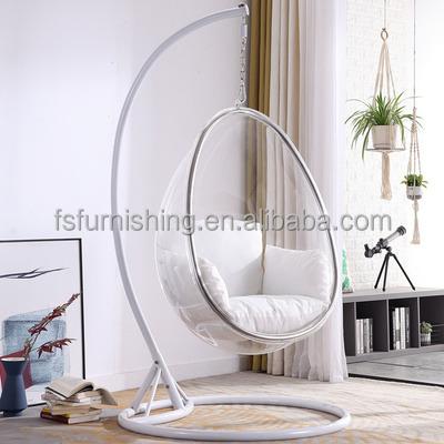 China Modern Outdoor Plastic Egg Chair Single Seat Furniture Garden Acrylic Bubble Chair For Living Room For Garden Patio Hanging Chair for sale